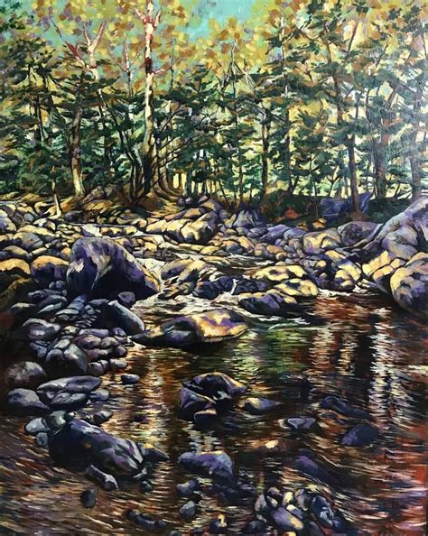 River rocks Painting by Evelina Dillon | Saatchi Art Landscaping With ...