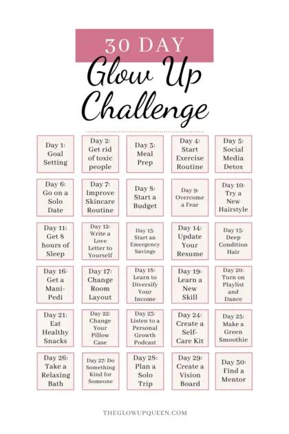 30 Day Glow Up Challenge to Transform Your Life - The Glow Up Queen