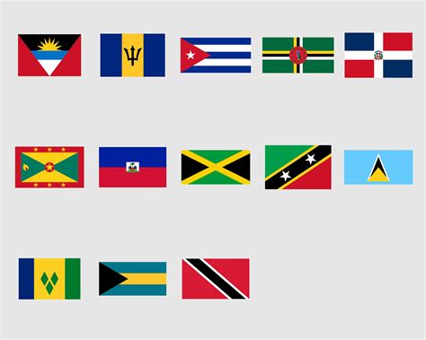 Caribbean Countries Flags