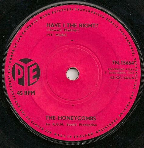 The Honeycombs – Have I The Right? (1964, Solid Centre, Vinyl) - Discogs