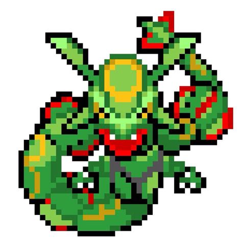 Rayquaza Pixel Art Grid