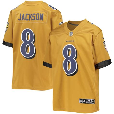 Youth Baltimore Ravens Lamar Jackson Nike Gold Inverted Team Game ...