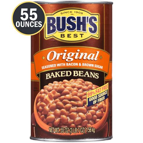 BUSH'S Original Baked Beans, 55 oz Canned Beans - Walmart.com - Walmart.com