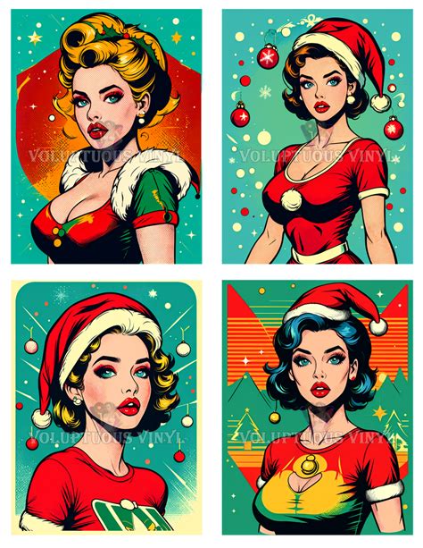 Christmas Pop Art ~ Deluxe Art Print, Vinyl Sticker Set – Voluptuous Vinyl Records