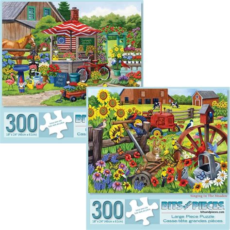 Bits and Pieces - Value Set of Two (2) 300 Piece Jigsaw Puzzles for Adults - Each Puzzle ...