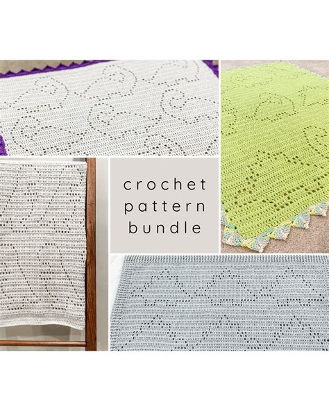 Crochet Dinosaur Blanket Pattern BUNDLE Crochet Baby Blanket Pattern Animal Crochet Pattern ...