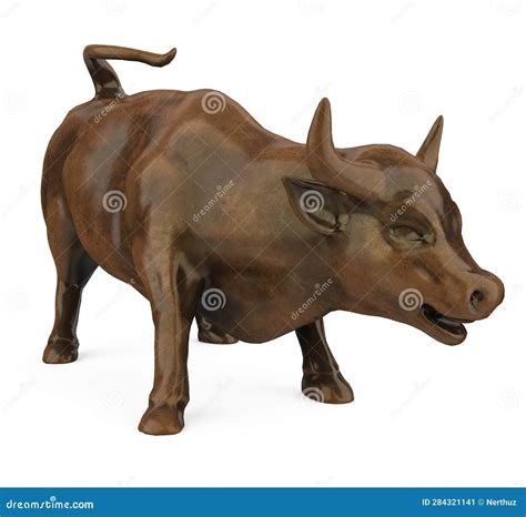 Bull Statue Isolated stock illustration. Illustration of bank - 284321141