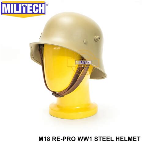 MILITECH German Tan DE WW One M18 Helmet World War One Repro Helmet WW1 Collection helmet The ...