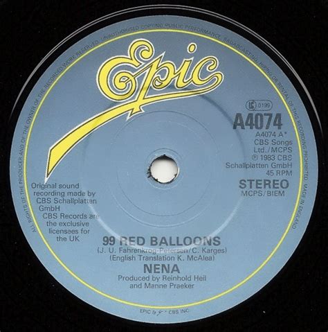 Nena - 99 Red Balloons (1983, Vinyl) | Discogs