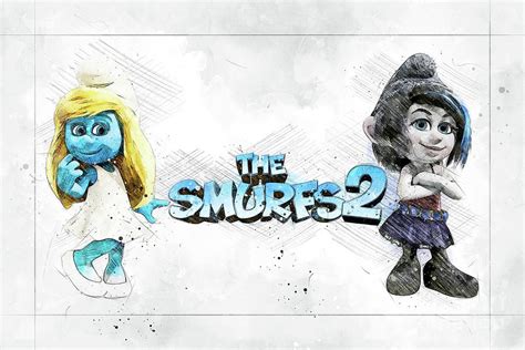 Mo3955 The Smurfs 2 Horizontal Movie Poster Digital Art by Joanie ...