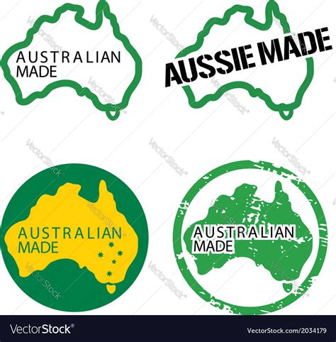 Australian made logos Royalty Free Vector Image