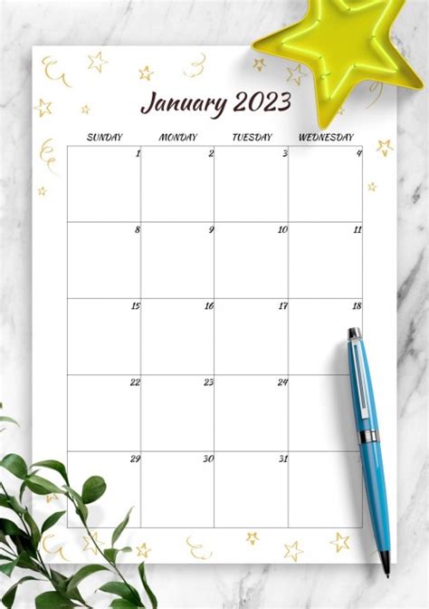 January 2025 Calendar - Download Printable Templates PDF