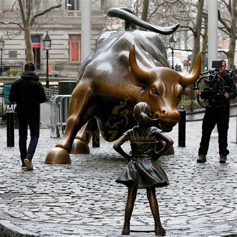 The wall street bull fearless girl statue replica