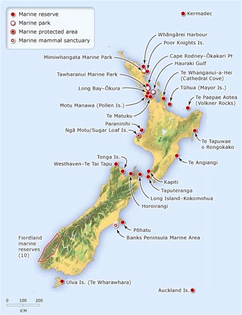 Marine protected areas map – Protected areas – Te Ara Encyclopedia of New Zealand