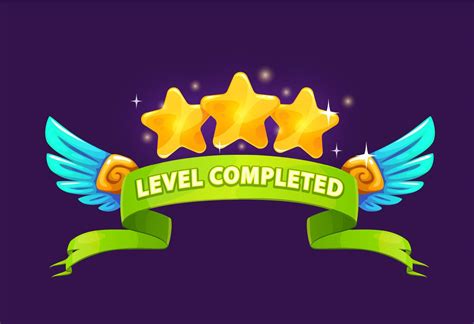 Game level complete badge or icon, vector ui asset 21948759 Vector Art ...