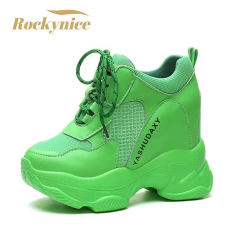 High Heel Platform Sneakers | High Heels Wedges Sneakers | Women High ...