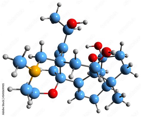 3D image of Batrachotoxin A skeletal formula - molecular chemical ...