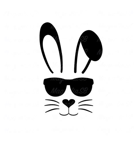 Free Bunny Wearing Glasses Svg 818 SVG PNG EPS DXF File