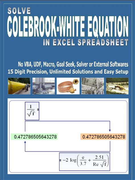 Solve Colebrook White Equation Within Your Worksheet | Microsoft Excel | Spreadsheet