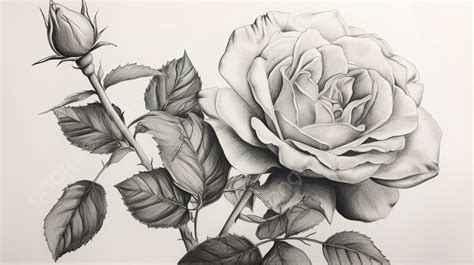 Pencil Drawing Rose