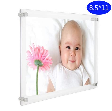 Buy 8.5x11 Clear Acrylic Picture Frame, Wall Floating Document Frame A4 Letter Size,8.5 x 11 ...