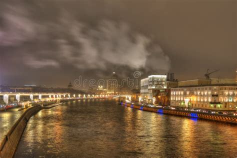 City of Moscow. Moskva River Editorial Stock Photo - Image of flow, illumination: 106864863