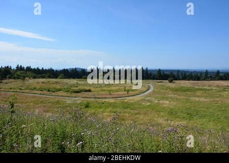 Walking paths at the top of Powell Butte Nature Park, Portland, Oregon, USA. Powell Butte is an ...