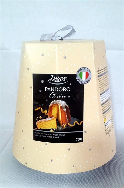 Deluxe Pandoro Classico 750g Delicious Italian Sweet Bread Dusted with Icing Sugar: Amazon.co.uk ...