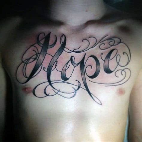 40 Hope Tattoos For Men - Four Letter Word Design Ideas