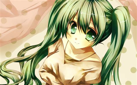 Anime Girl with Green Hair Art wallpaper | 1680x1050 | #8903