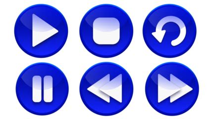 Video Button Blue Set - HD Image | GraphicsCrate