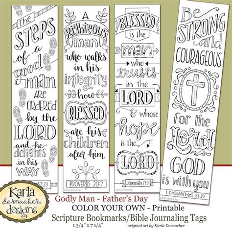 Fathers Day Color Your Own Bookmarks Bible Journaling | Etsy