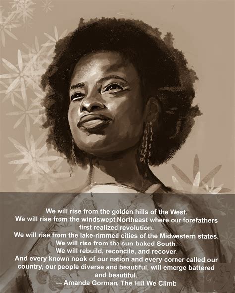 Amanda Gorman Digital Portrait with Poem Excerpt | Etsy