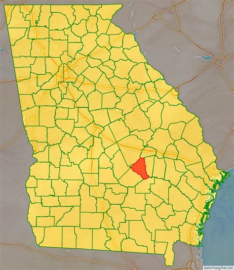 Map of Wheeler County, Georgia