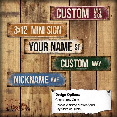 Custom Mini Street Sign // 1 Metal Sign // Size - 3" x 12" | Street signs, Custom street signs ...