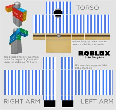 Blue and White Striped Shirt Roblox Clothing Design Pakaian Roblox ...