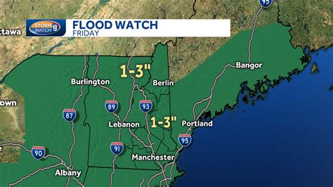 Heavy rain arrives in NH; threat exists for minor flooding