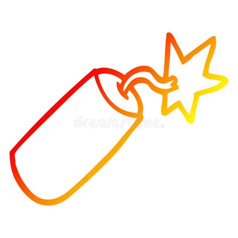 A Creative Warm Gradient Line Drawing Cartoon Dynamite Stock Vector ...