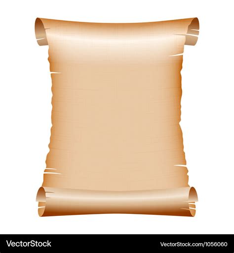 Old blank scroll paper on white background Vector Image