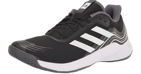 adidas Rubber Novaflight Sustainable Volleyball Shoe in Black/White ...