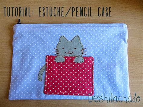 Deshilachado: Tutorial: estuche gato / Tutorial: cat pencil case