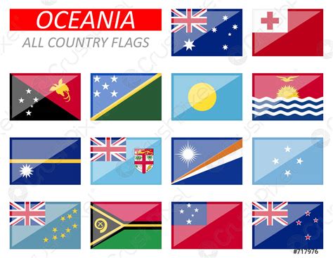 All country flags of Oceania - stock vector 717976 | Crushpixel