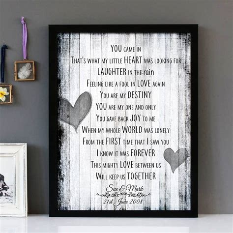 "My Destiny" Lionel Richie - Framed Lyrics Wall Art