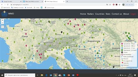 Larger scale European weather radar network map [5] | Download ...