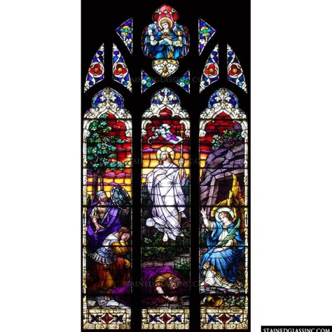 "Excellent Resurrection" Religious Stained Glass Window