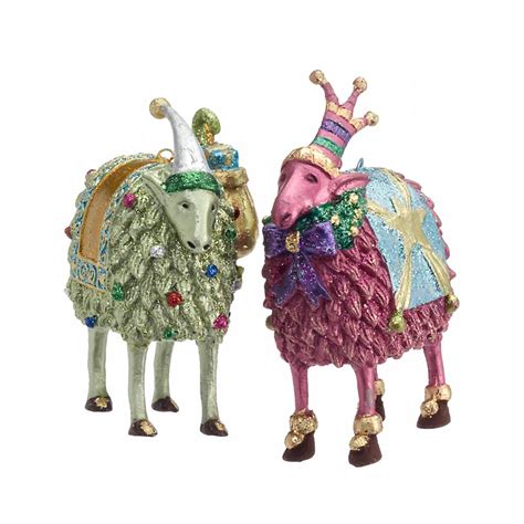 Whimsical Sheep Christmas Ornaments, Set Of 2 | Gump's