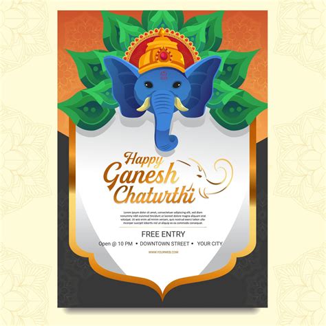 Celebrating Ganesh Chaturthi Poster Event 8874142 Vector Art at Vecteezy