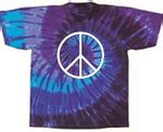 Peace Sign Symbol Sports Swirl Adult Unisex Tie Dye T-shirt Tee Shirt - Basic Peace Tie Dye T-shirts