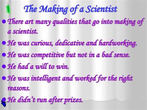 The making of a scientist