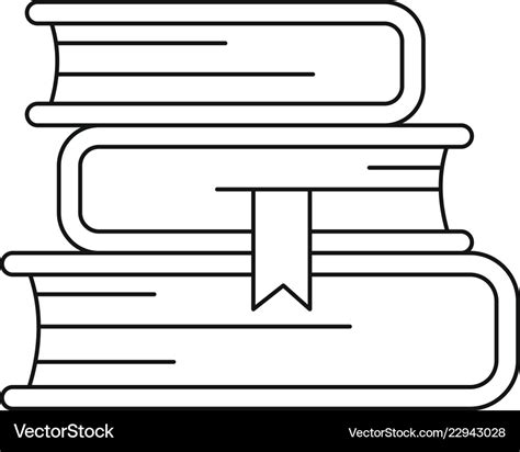 Book stack icon outline style Royalty Free Vector Image